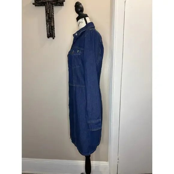 NWOT Frye Denim Shirtdress Dark Indigo Long Sleeve Size XS - Picture 4 of 12